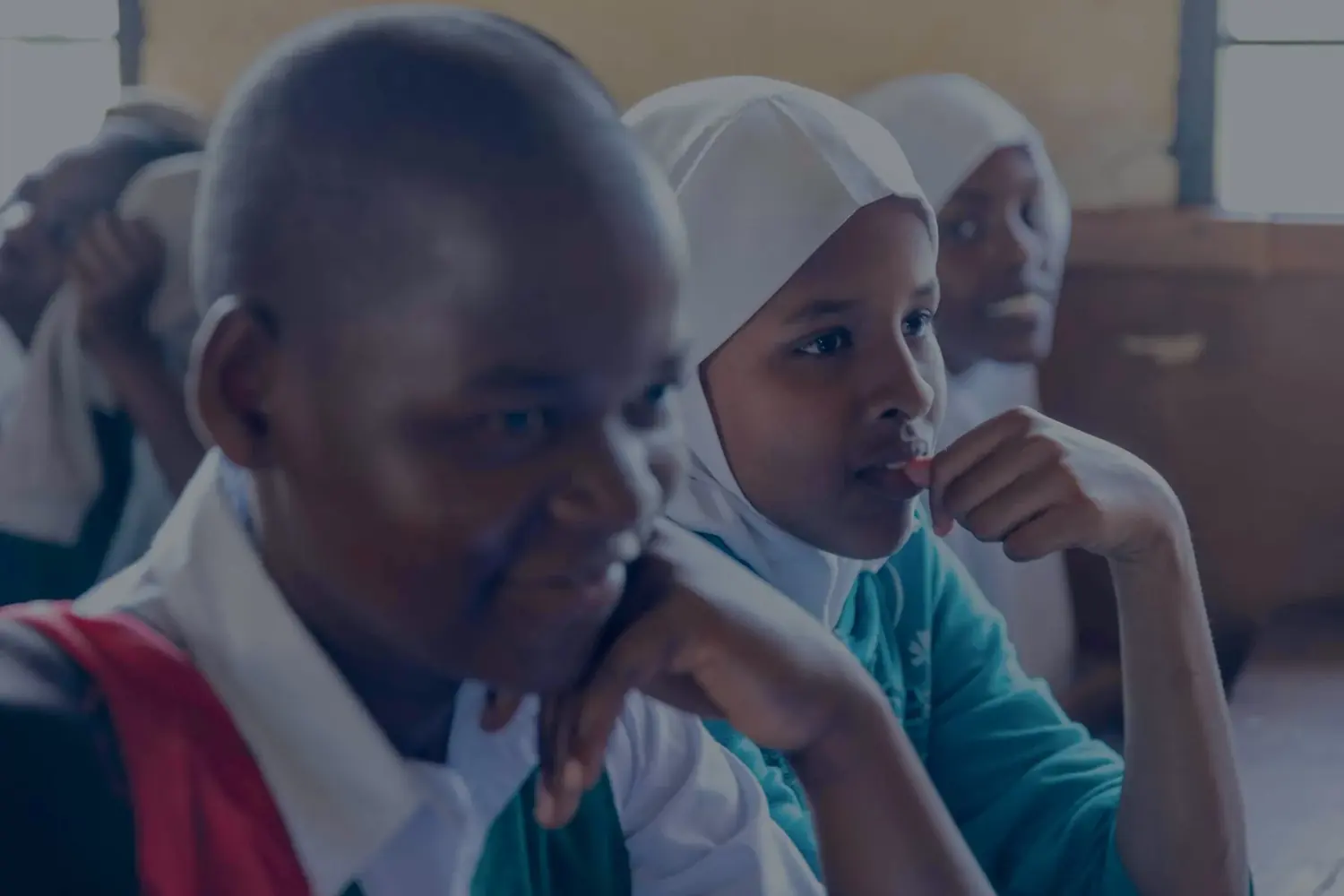 Pupils listening during a health education session
