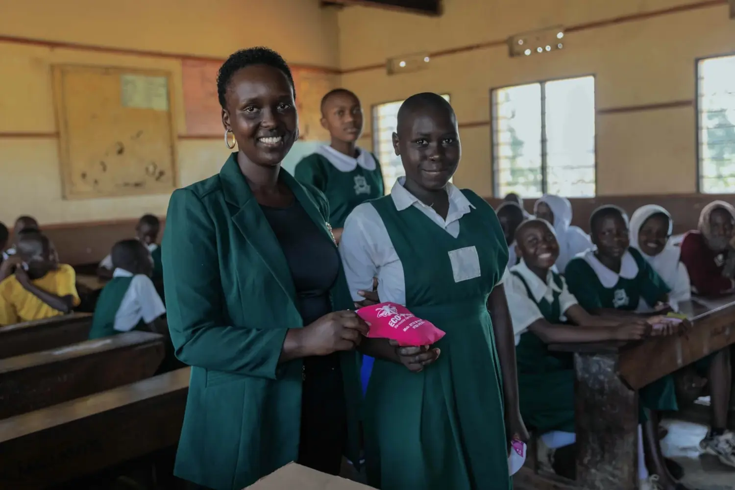 Distribution of reusable sanitary pads to schoolgirls